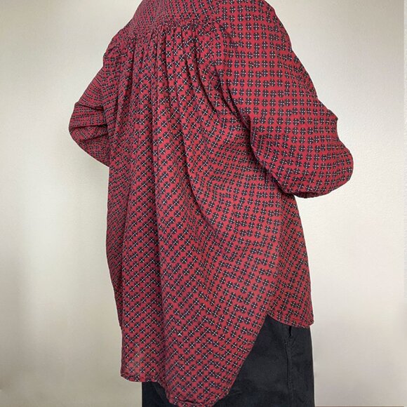 Rustic Red, Geo-Organic Vintage Blouse by Matta NY - Picture 3 of 10